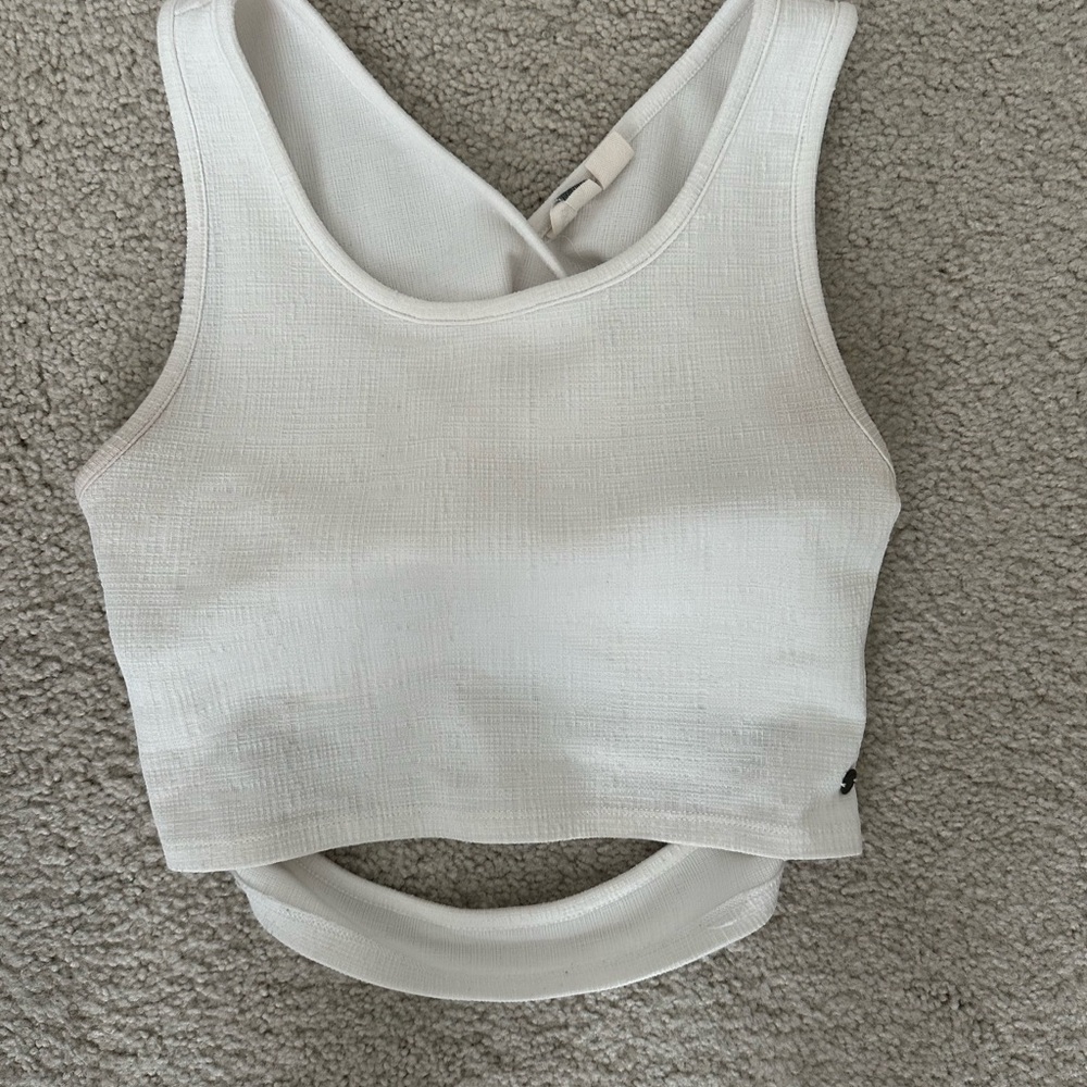 White Sleeveless Crop Top